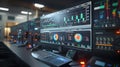 Advanced Control Room Monitoring Real-Time Data Analysis Display Royalty Free Stock Photo
