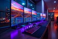 Futuristic Control Room Overlooking City Royalty Free Stock Photo