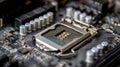 high tech cpu socket motherboard detail Royalty Free Stock Photo