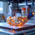 High-Tech 3D Printer Creating an Organic Prototype Royalty Free Stock Photo