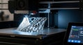 Advanced 3d printer in action creating a complex intricate lattice structure with precision and detail Royalty Free Stock Photo