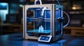 High-Tech 3D Printer in Operation Creating White Prototype with Precision Royalty Free Stock Photo