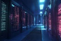 A high-tech data center with rows of advanced server equipment Ai photo