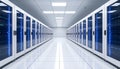 High-Tech Data Center Server Rack Corridor Royalty Free Stock Photo