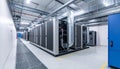 High-Tech Data Center with Server Racks and Cooling Royalty Free Stock Photo