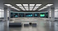 High-Tech Data Visualization Control Room Royalty Free Stock Photo