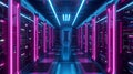 High-tech Datacenter servers room , Generated AI