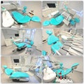 High tech denstistry office collage Royalty Free Stock Photo