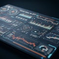 A high-tech digital dashboard featuring various analytics and data visualizations. Royalty Free Stock Photo