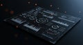 High-tech, digital interface featuring various data visualization elements such as Royalty Free Stock Photo