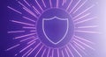High-Tech Digital Shield Icon Protecting Data Networks. Secure, Futuristic Cybersecurity Background for Businesses. Royalty Free Stock Photo