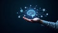 Artificial Intelligence Icons Representing Machine Learning, Computer Cognition, and Robotic Devices Visualization Royalty Free Stock Photo
