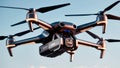 High-tech drone with artificial intelligence