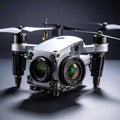 High-Tech Drone with Stereoscopic Camera System Royalty Free Stock Photo