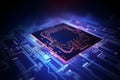 High tech electronic circuit board background. Neural network AI generated Royalty Free Stock Photo