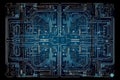 High tech electronic circuit board background. Neural network AI generated Royalty Free Stock Photo