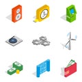 High tech equipment icons set, isometric style Royalty Free Stock Photo