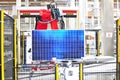 High tech factory - production of solar cells - machinery and interiors Royalty Free Stock Photo