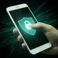 Digital Fortress â Mobile Security and Data Protection Royalty Free Stock Photo