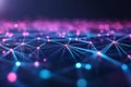 A high-tech futuristic background showcasing a glowing matrix of interconnected data nodes,