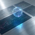 Futuristic AI Data Dashboard with Holographic Interface Royalty Free Stock Photo