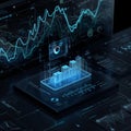 Futuristic AI Data Dashboard with Holographic Interface Royalty Free Stock Photo