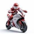 High-tech Futuristic Racer In Silver And Crimson - 8k Resolution Royalty Free Stock Photo