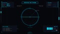 Futuristic tactical heads-up display interface with radar target acquisition and system status monitoring Royalty Free Stock Photo