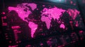 High tech global digital map on futuristic command interface