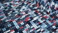 High tech grid of data and code. Animation. Characters and numbers in information technology concept, seamless loop. Royalty Free Stock Photo