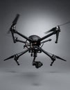 High-Tech Hexacopter Drone with Camera in Flight Royalty Free Stock Photo