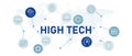 High tech icon set with illustration computer networking AI artificial intelligence autonomous system future modern