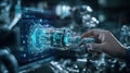 High-tech industrial settings innovative technology interaction and digital interfaces for secure systems