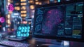 Cutting-edge technology display in a modern research lab focused on brain data analysis and visualization techniques. Generative Royalty Free Stock Photo