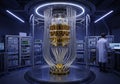 A high-tech laboratory setting featuring a sophisticated quantum Royalty Free Stock Photo
