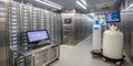 High-tech laboratory showcasing advanced storage systems for research samples and data management Royalty Free Stock Photo