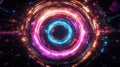 High tech login background for a modern online application featuring vibrant digital circles and a smooth, minimalist design