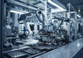 Advanced robotic arms working in a modern manufacturing facility