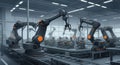 Advanced robotic arms in a modern manufacturing facility