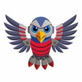 High Tech Metal American Eagle with Angry Expression Vector Graphic Design Royalty Free Stock Photo