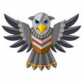 High Tech Metal American Eagle with Angry Expression Vector Graphic Design Royalty Free Stock Photo