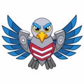 High Tech Metal American Eagle with Angry Expression Vector Graphic Design Royalty Free Stock Photo