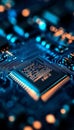 High-Tech Microprocessor Circuit Board Design Showcasing Advanced Engineering and Modern Aesthetics Royalty Free Stock Photo