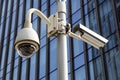 High tech overhead security camera at a government owned building. Royalty Free Stock Photo