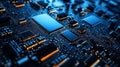 High-Tech Printed Circuit Board Assembly with Advanced Components and Engineering Materials Overview Royalty Free Stock Photo