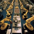 A high-tech production line, with robots and machines working in perfect harmony to assemble products