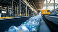High-Tech Recycling Facility with Conveyor Belt Sorting System for Plastic Waste Management in a Modern Industrial Setting Royalty Free Stock Photo