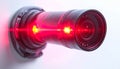 High-Tech Red Laser Beam Emitter in Action Royalty Free Stock Photo