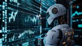 Futuristic Robot Analyzing Data Royalty Free Stock Photo