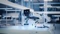 High Tech Robot Dog with Lidars, Sensors, Optics, Computers, Cameras, Screen with Running Software